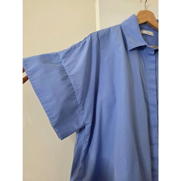 CO Cotton Poplin Blue Blouse Shirt L $595 - Picture 4 of 9